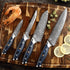 4Stk Japanisches Kochmesser Set - Damast Asiatisches Messerset